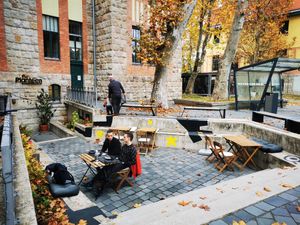 Outside tables at The Planteen in Budapest