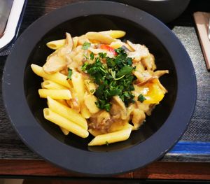Creamy oyster mushroom fusilli at The Planteen in Budapest