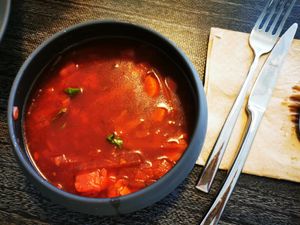 Borscht soup at The Planteen in Budapest
