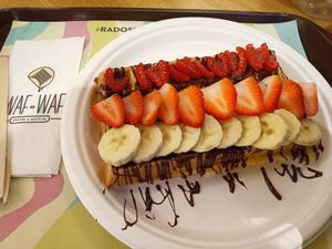 Vegan waffle with toppings of choice at Waf-Waf - Palladium in Prague