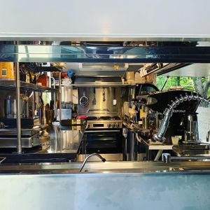 Inside the trailer at Happily Ever Vegan in Corio