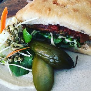 BBQ Seitan Sandwich  at Happily Ever Vegan in Corio