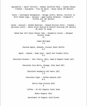 Menu at Happily Ever Vegan in Corio