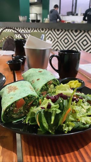 Falafel spinach wrap amazing!!!!!! I’m truly shocked, the costumer service is amazing and so is the food highly recommended  #Veganuary at Verde es Vida  in Tecate