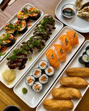 deluxe platter  at Little Bento Box in Worcester