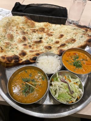 B-Set with Dal Tarka and Mix vegetable curryy  at Bombay Sizzlers  in Tokyo