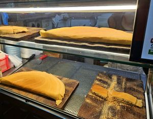 Giant pancakes on display at Granny's Pancake - Albert Centre in Central Singapore