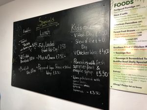 Daily specials   at The London Feel Good Hub Vegan Cafe in East London