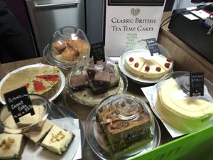 Delicious cakes   at The London Feel Good Hub Vegan Cafe in East London