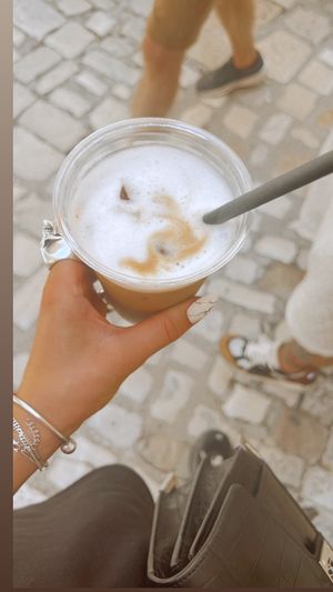 Iced latte with oat milk and vanilla syrup   at Tinel Speciality Coffee Shop in Trogir