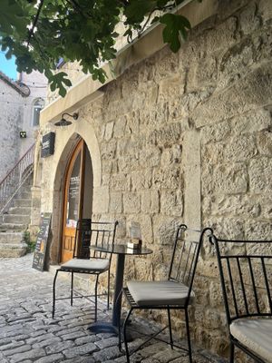 Outside seating area   at Tinel Speciality Coffee Shop in Trogir