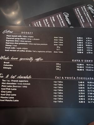   at Tinel Speciality Coffee Shop in Trogir