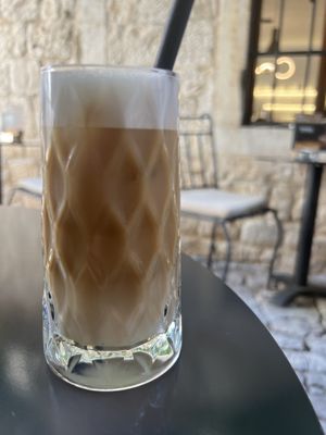 Iced latte with oat milk   at Tinel Speciality Coffee Shop in Trogir