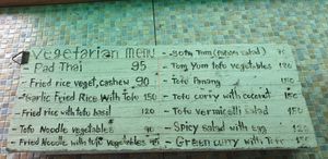 Vegetarian/vegan menu at MR.BOY CAFÉ in Koh Siboya