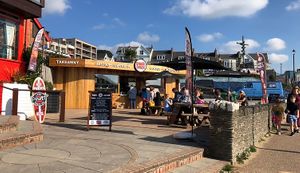 Outdoor seating at Snack Shack in Woolacombe