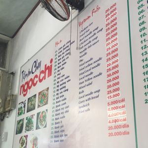 The Menu- some of the items don't look vegetarian let alone vegan from the description, but they assured me it was all fake meat!  at Ngoc Chi in Da Nang