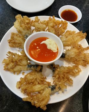 Fried “squid” mushrooms   at Ngoc Chi in Da Nang