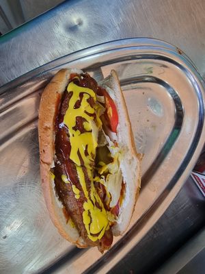 Wheat furter נקניק sandwich at Tasty Vegan - Tivoni Taim - טבעוני טעים in Dimona