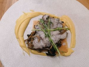 Wild mushrooms toast at Les Bacchanales in Nancy