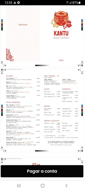 Menu com codigo QR at Kantu Asian Corner in Evora