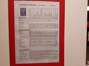 Allergen declarations at Han Mongolian Barbecue in Uster