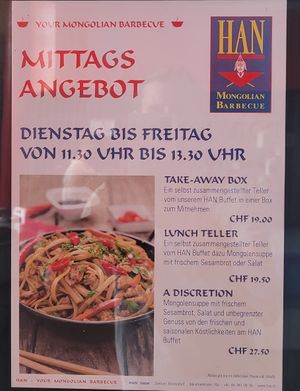  at Han Mongolian Barbecue in Uster
