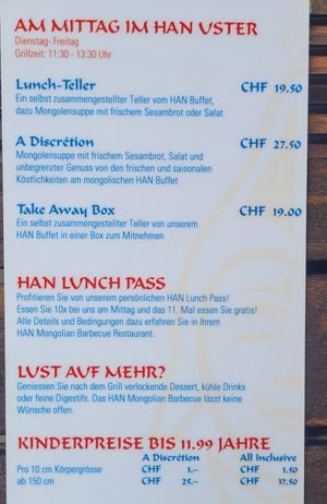  at Han Mongolian Barbecue in Uster