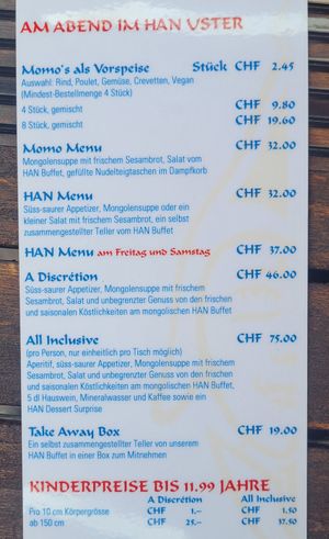  at Han Mongolian Barbecue in Uster