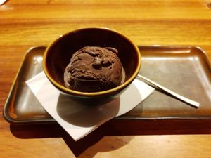Chocolate sorbet at Co Chin Chin Brasserie in Zurich
