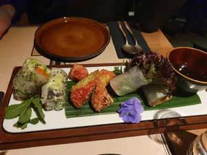 Vegan spring rolls at Co Chin Chin Brasserie in Zurich