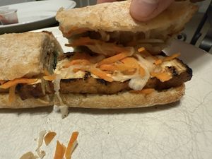Tofu in a bahn mi   at Pho Yum in Albany