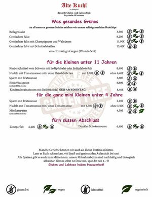 Menu at Alte Kuchl in Regensburg