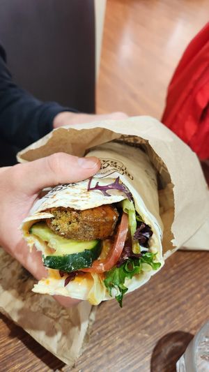 Falafel Wrap (vegan by default) at Beechworth Bakery in Healesville