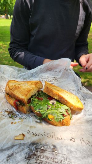 Mediterranean (swap focaccia for sourdough, remove cheese and pesto) at Beechworth Bakery in Healesville