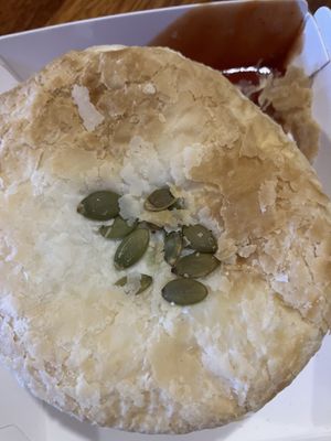 Thai curry pie  at Beechworth Bakery in Ballarat