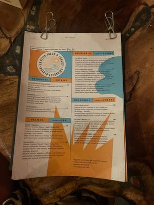 Menu dec 2021 at La Olita - temporarily closed in Brisas De Zicatela