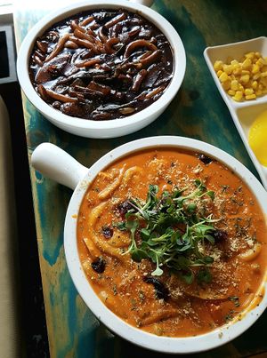 Vegan Rose Tteokbokki at Cow Tteokbokki  in Seoul