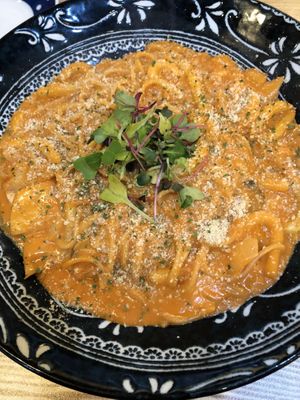 Rose tteokbokki   at Cow Tteokbokki  in Seoul