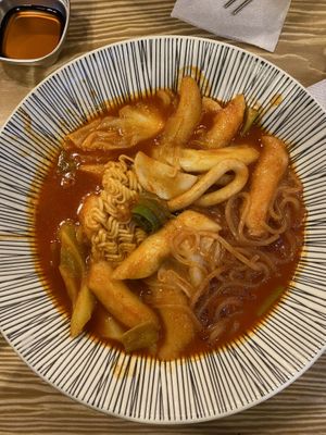 Noodle tteokbokki.  at Cow Tteokbokki  in Seoul