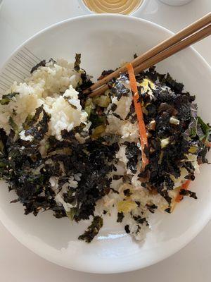 Rice ball with seaweed was super yum!  at Cow Tteokbokki  in Seoul