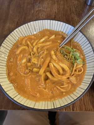 Rose tteokbokki  at Cow Tteokbokki  in Seoul