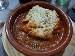 Lasaña vegana at El Cable Inglés in Almeria