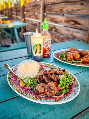 Shaken "beef" at Friendship Kitchen in Portland
