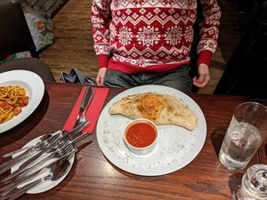 Vegan calzone at Giorgio's Italian in Chesterfield