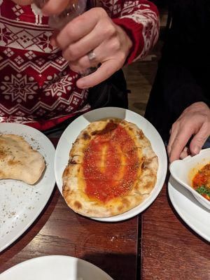 Vegan garlic bread with tomato and rosemary at Giorgio's Italian in Chesterfield