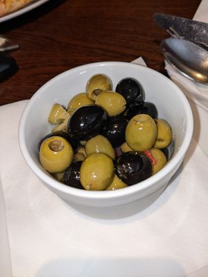 Mixed olives at Giorgio's Italian in Chesterfield