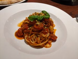 Vegan pesto spaghetti at Giorgio's Italian in Chesterfield