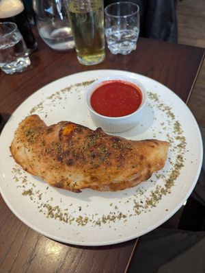 Vegan calzone at Giorgio's Italian in Chesterfield