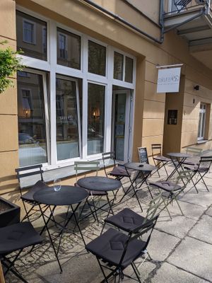 Outdoor seating at Sakura in Berlin