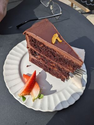 Vegan chocolate cake - yum! at Sakura in Berlin